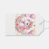 Étiquettes-cadeau Unicorne rose (Devant (Horizontal))