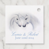 Étiquettes Cadeau Unicornes blanches Aimer Couple (Dos)