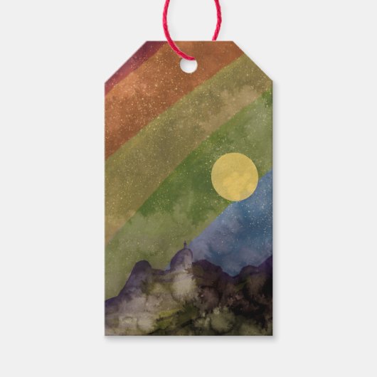 Étiquettes-cadeau Univers arc-en-ciel (Devant)