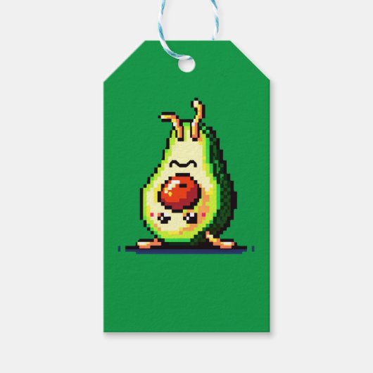 Étiquettes-cadeau Upside Down Avocado - Drôle Pixel Art Conception a (Devant)