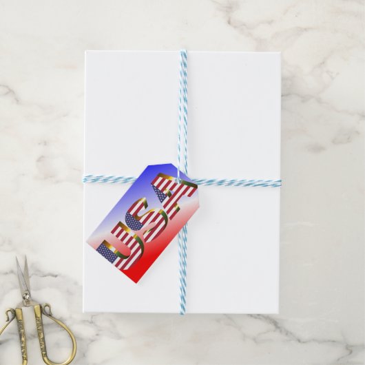 ÉTIQUETTES-CADEAU USA (Avec de laficelle)