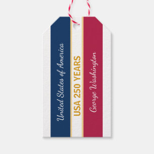 Étiquettes-cadeau USA 250 Ans Rayures Patriotiques Semiquincentennal