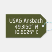 Étiquettes-cadeau USAG Ansbach Latitude Longitude (Devant (Horizontal))