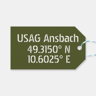 Étiquettes-cadeau USAG Ansbach Latitude Longitude