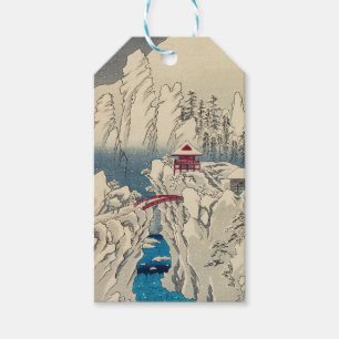 Étiquettes-cadeau Utagawa Hiroshige - Neige sur le mont Haruna