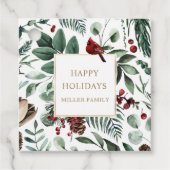 Étiquettes Cadeau Vacances Berries verdure Joyeuses vacances (Devant)