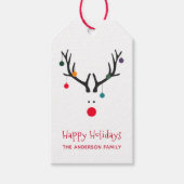 Étiquettes-cadeau Vacances blanches de rennes de Noël (Devant)