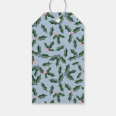 Étiquettes-cadeau Vacances Blue et Green Holly (Dos)