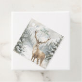 Étiquettes Cadeau Vacances Cerf Forêt Rustique (En situation)