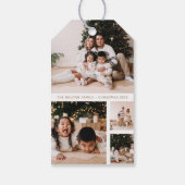 Étiquettes-cadeau Vacances Collage de photos familiales minimes (Dos)