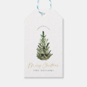 Étiquettes-cadeau Vacances d'arbre de Noël simple et moderne (Devant)