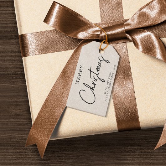 Étiquettes-cadeau Vacances de Noël Classique Minimale