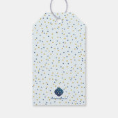 Étiquettes-cadeau Vacances de Noël en or bleu (Dos)