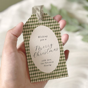 Étiquettes-cadeau Vacances de Noël vert rustique