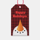 Étiquettes-cadeau Vacances d'hiver drôle Snowman visage de dessin (Devant)