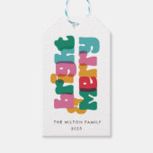 Étiquettes-cadeau Vacances Joyeuses Brillantes Gras (Devant)