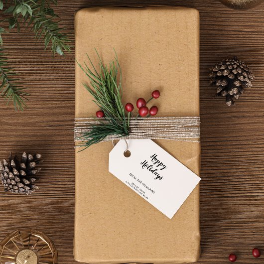 Étiquettes-cadeau Vacances Joyeuses Modernes Minimalistes