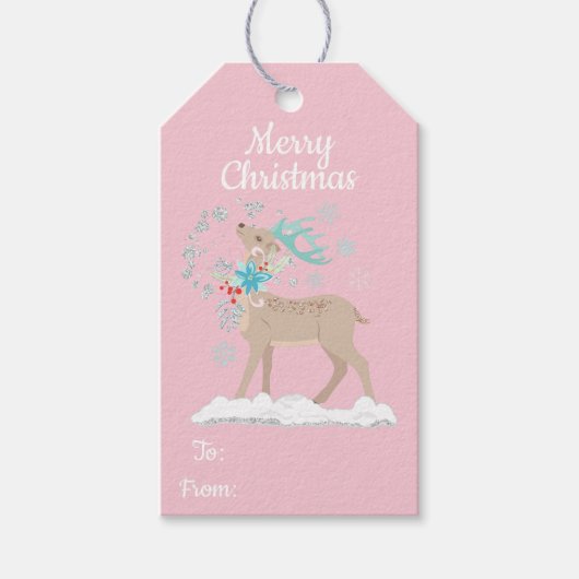 Étiquettes-cadeau Vacances Parties scintillant hiver Wonderland (Devant)