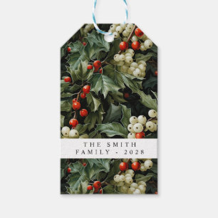Étiquettes-cadeau Vacances traditionnelles Green Holly