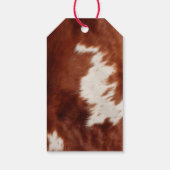 Étiquettes-cadeau Vache blanche noire Brown occidentale (Dos)
