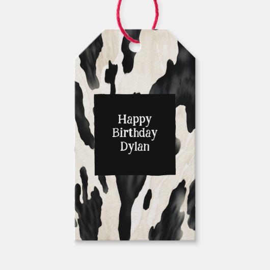 Étiquettes-cadeau Vache de ferme occidentale (Devant)
