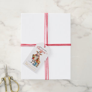 Étiquettes-cadeau Vache de Noël Pun