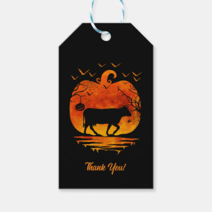 ÉTIQUETTES-CADEAU VACHE HALLOWEEN COSTUME CITROUILLE AUTOMNE SAISON