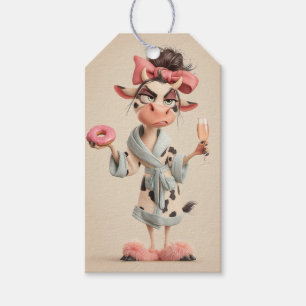 Étiquettes-cadeau Vache Sassy en mode Spa