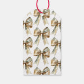Étiquettes-cadeau Vaches en or blanc rustique de Noël (Dos)