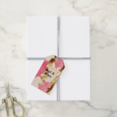 Étiquettes-cadeau Vachette d'or à la crème rose (Avec de la ficelle)