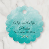 Étiquettes Cadeau Vagues de plage et Starfish (Dos)