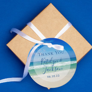 Étiquettes Cadeau Vagues tropicales Océan Photographie Plage Mariage