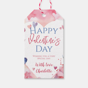 Étiquettes-cadeau Valentine aquarelle 