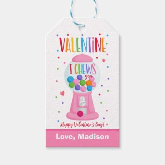 Étiquettes-cadeau Valentine I Chefs You Bubble Gum School (Devant)