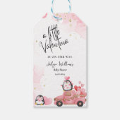 Étiquettes-cadeau Valentine rose bébé fille invitation douche (Devant)