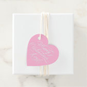 Étiquettes Cadeau Valentines Day Elegant Calligraphy Deep Pink Heart (En situation)