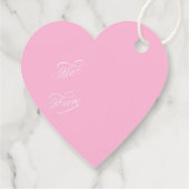 Étiquettes Cadeau Valentines Day Elegant Calligraphy Deep Pink Heart (Dos)