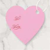 Étiquettes Cadeau Valentines Day Elegant Calligraphy Pink Heart (Dos)