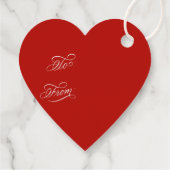 Étiquettes Cadeau Valentines Day Elegant Calligraphy Red Heart (Dos)