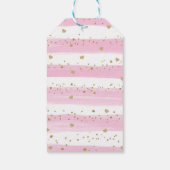 Étiquettes-cadeau Valentines de bois doux Ballons d'or rose (Dos)