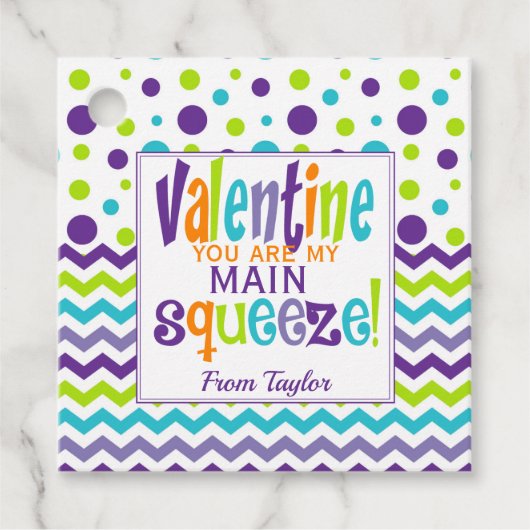 Étiquettes Cadeau Valentines Vous Êtes Mon Principal Squeeze Squishy (Devant)