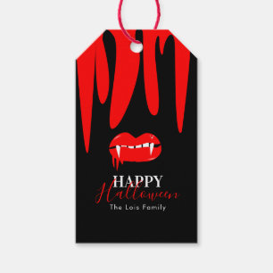 Étiquettes-cadeau Vampire Lèvres sanguines Halloween Treat Bag Tags