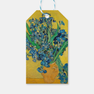 Étiquettes-cadeau Vase Van Gogh avec Iris Classic Impressionnisme