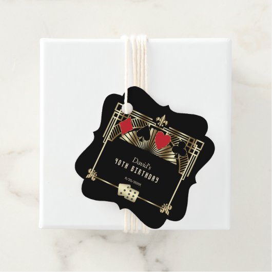 Étiquettes Cadeau Vegas Casino Royale Great Gatsby 40e anniversaire (En situation)