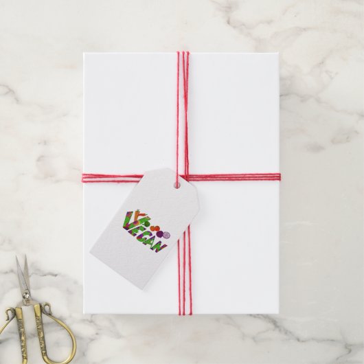 Étiquettes-cadeau Végétal coloré (Avec de la ficelle)