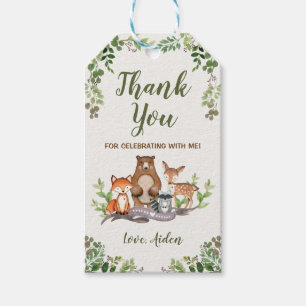 Étiquettes-cadeau Végétation Bois Animaux Baby shower Anniversaire
