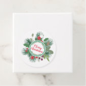 Étiquettes Cadeau Végétation d'hiver Wreath Joyeux Noël (En situation)