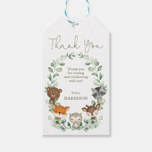 Étiquettes-cadeau Végétation Forêt forestière Animaux Baby shower Fa