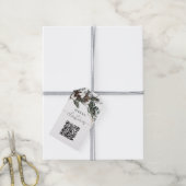Étiquettes-cadeau Végétation hivernale QR Code Noël (Avec de la ficelle)