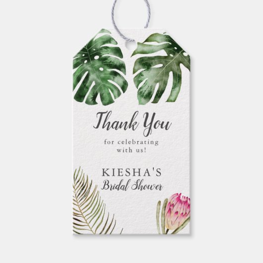 Étiquettes-cadeau Végétation tropicale Fête des mariées Foliage mode (Devant)